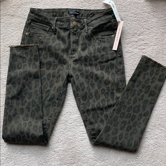 Aqua Denim - NWT Aqua dark camo leopard skinny jeans.
